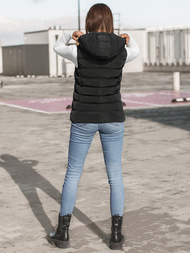 Стьобаний жіночий жилет чорний OZONEE N/6812/1Z