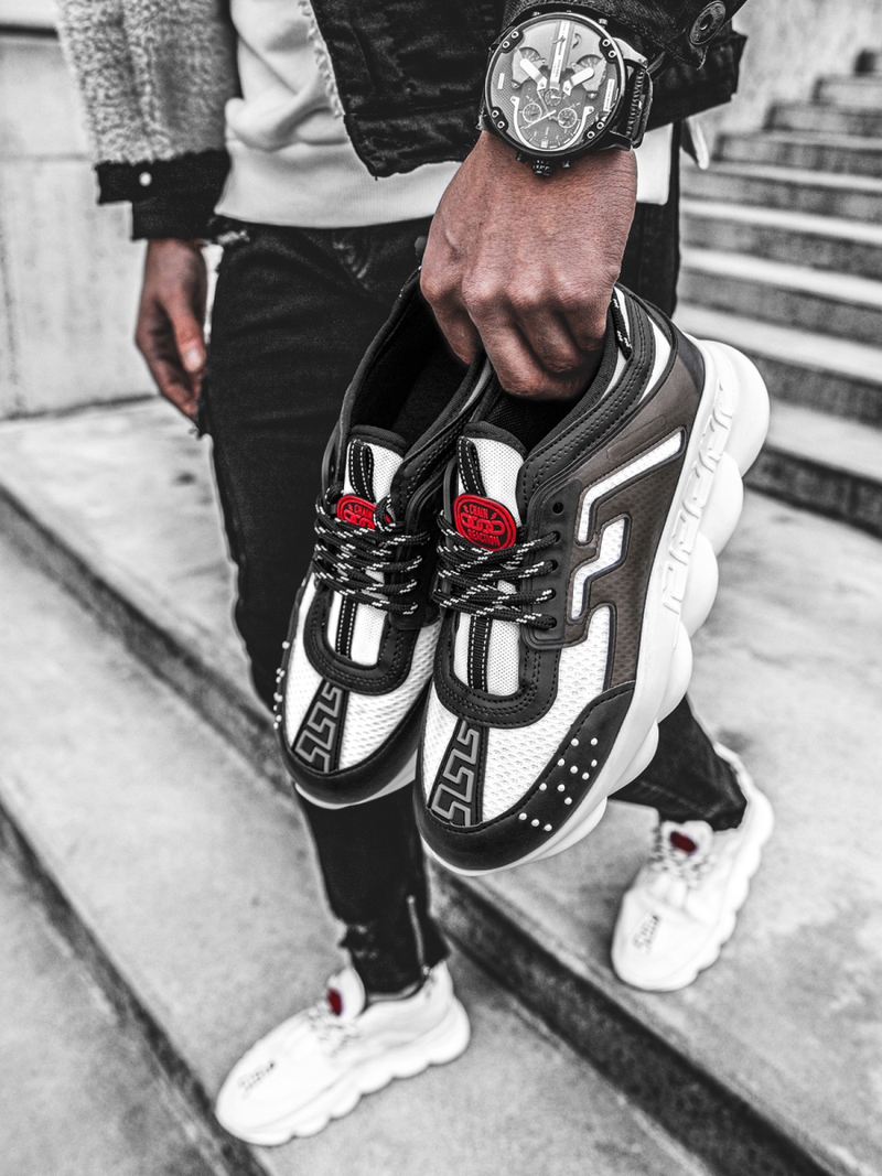 Sneakersy biało-czarne OZONEE G/2020