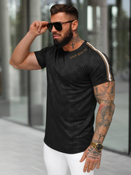 T-shirt męski slim fit czarny OZONEE O/QS11621