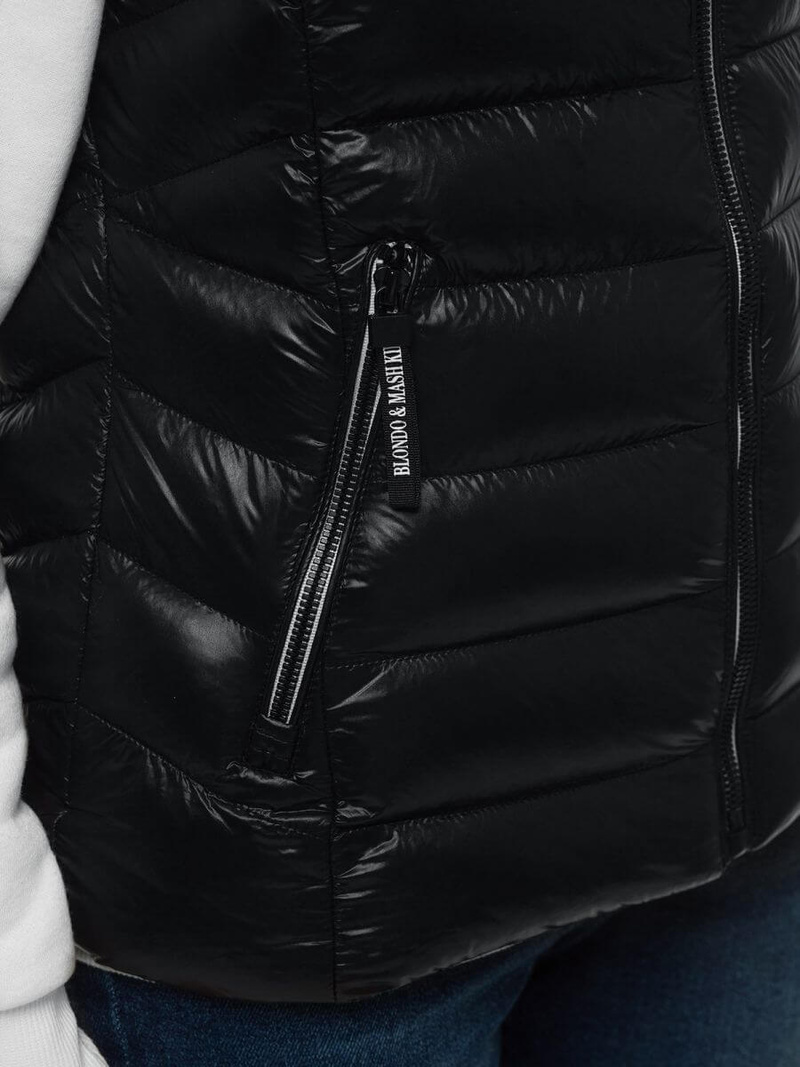 Стьобаний жіночий жилет чорний OZONEE N/6816/1