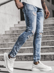 Spodnie męskie jeans niebieskie OZONEE T/6602