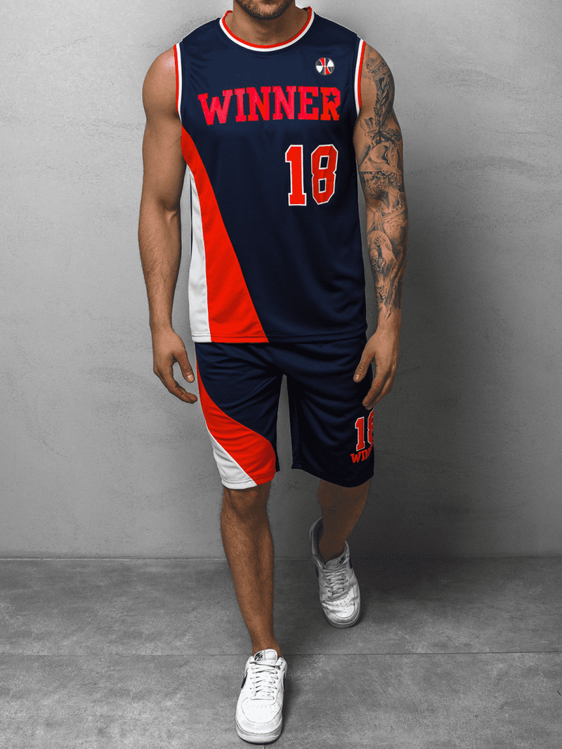 Komplet męski koszykarski granatowy OZONEE JS/68C10167