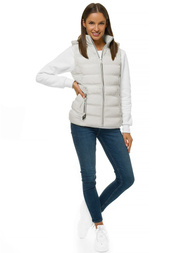 Стьобаний жіночий жилет Кремова OZONEE N/6812/7