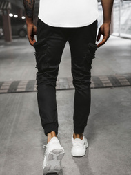 Spodnie męskie chino joggery czarne OZONEE G/11132