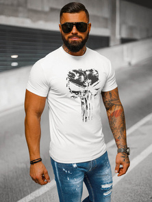 T-shirt męski slim fit biały OZONEE NB/MT3045