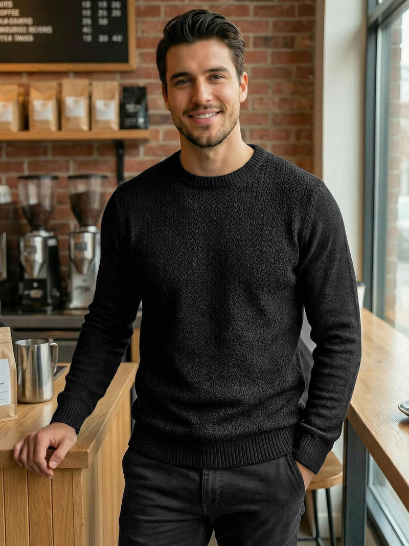 Светр чоловічій чорний OZONEE JS/59B3607/3