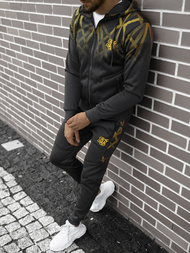 Спортивний костюм чоловічій чорно-золотава OZONEE O/HM395