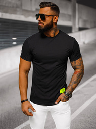 T-shirt męski slim fit czarny OZONEE NB/MT3046Z