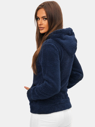 Bluza damska rozpinana z kapturem granatowa OZONEE JS/HH007/50Z