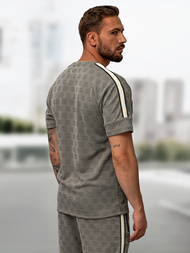 Komplet dresowy męski krótki ciemno-szary OZONEE O/QQ1621AB