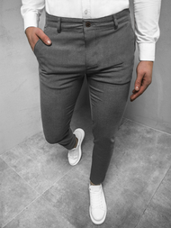 Spodnie męskie chino materiałowe grafitowe OZONEE DJ/5502