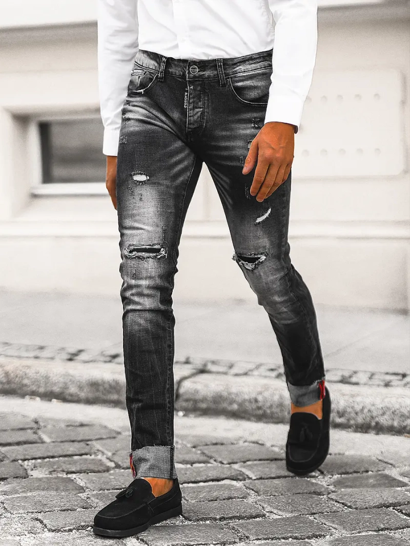 Чоловічі джинси Чорнi OZONEE NB/MP0126N