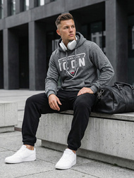 Bluza z kapturem męska grafitowa OZONEE JS/8B1737/5