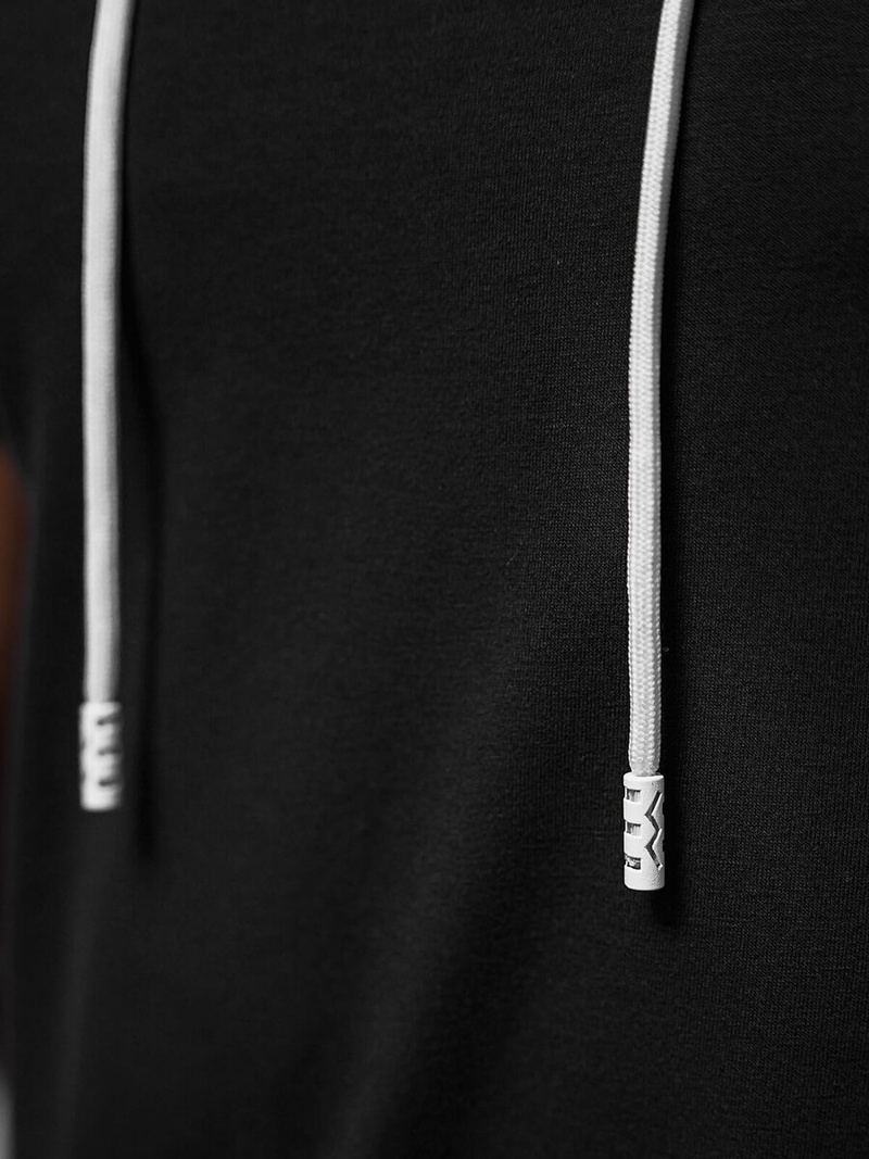 T-shirt męski z kapturem czarny OZONEE JS/8T955/3