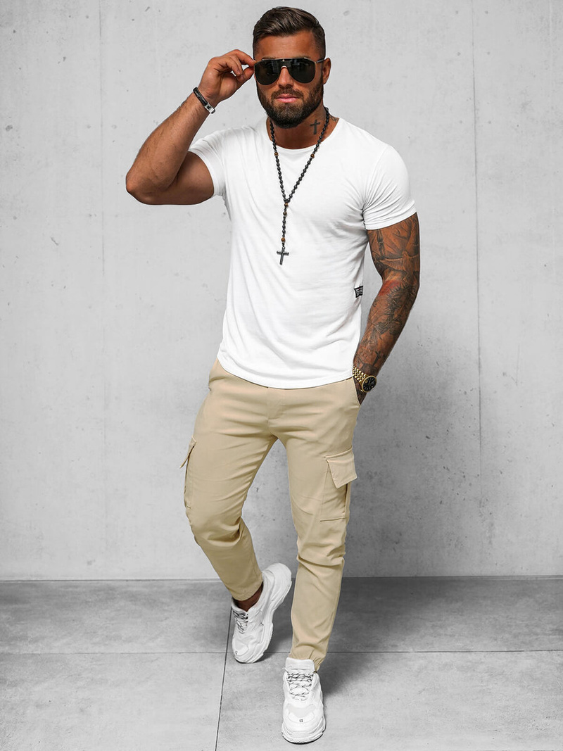 Чоловічі штани чинос Бежевi OZONEE O/1404SP