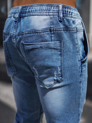 Spodnie jeansowe joggery męskie jasno-niebieskie OZONEE NB/MP0073BC