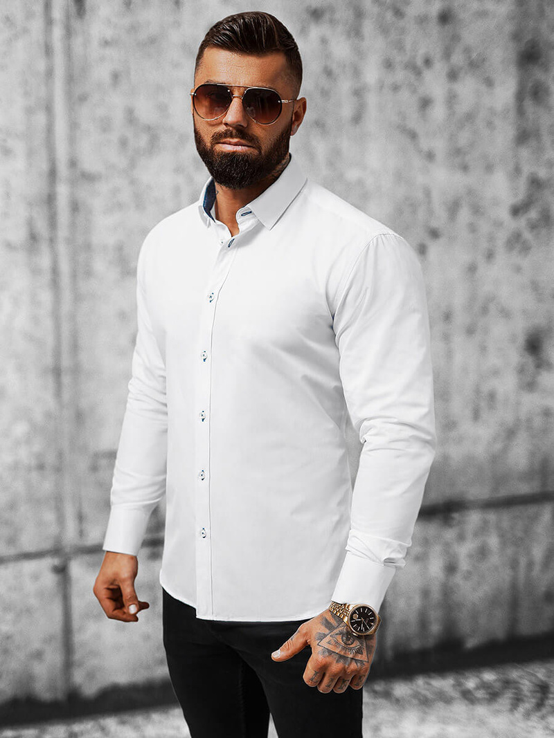 Koszula męska biała OZONEE O/V03