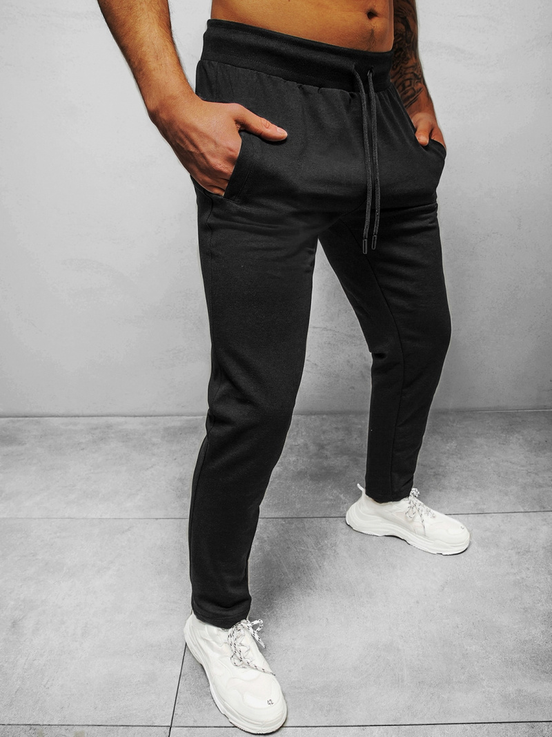 Spodnie dresowe męskie czarne b/18203022
