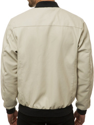 Kurtka skórzana męska beżowa OZONEE JB/JP1147Z