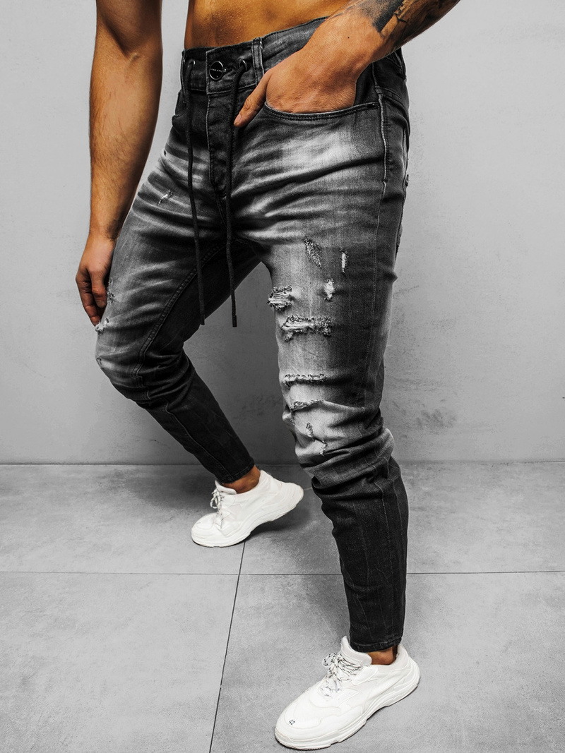 Spodnie jeansowe męskie czarne OZONEE NB/MP0005N