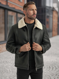 Kurtka skórzana męska czarna OZONEE JS/11Z8271