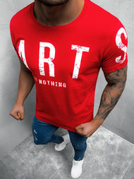 T-Shirt męski z nadrukiem czerwony OZONEE O/1180Z