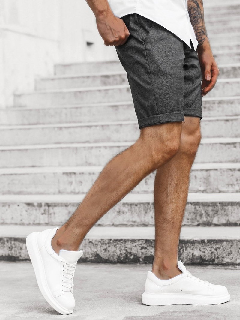 Spodenki męskie chinos czarne OZONEE DJ/1012