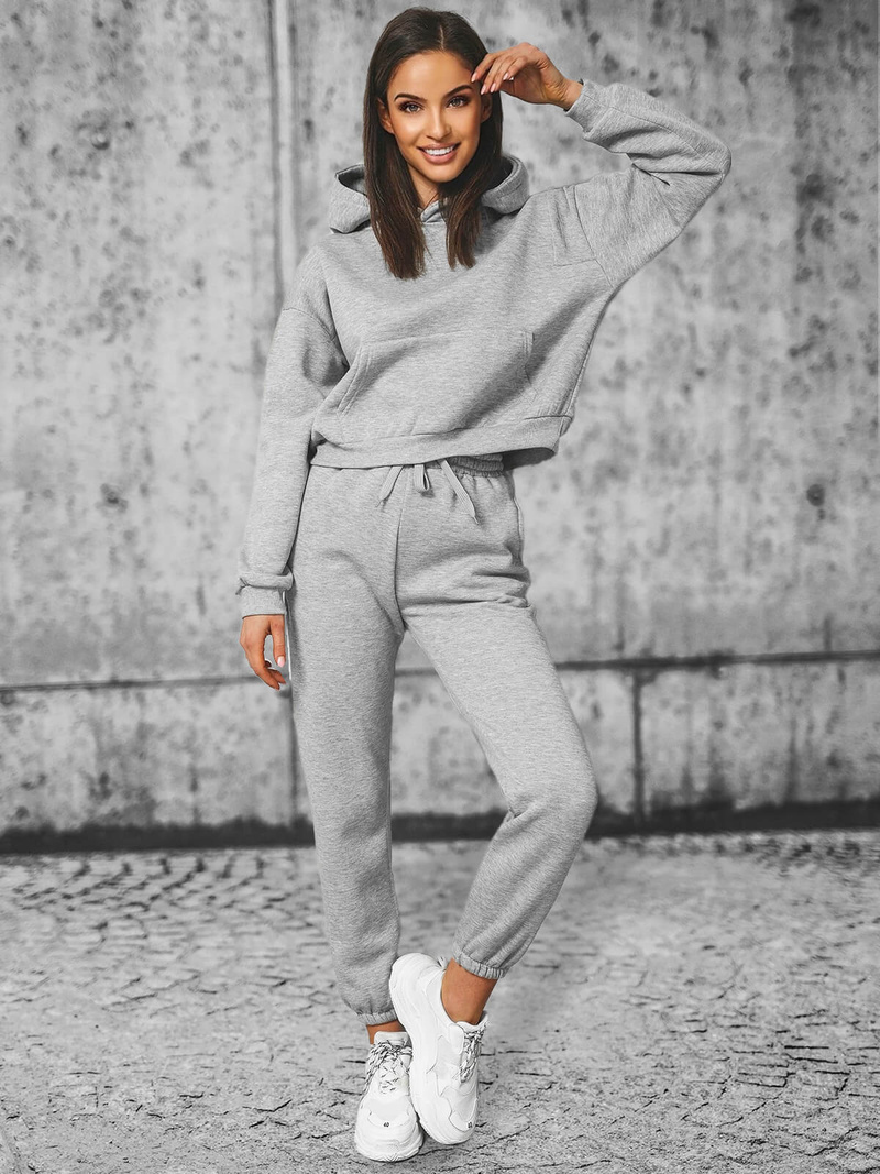 Жіночий спортивний костюм з двох частин Сiрий OZONEE JS/8C69/2
