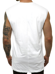 T-Shirt bez rękawów męski biały OZONEE MACH/M1212