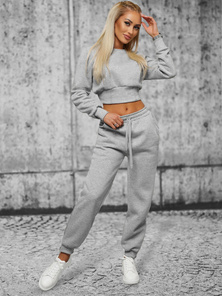 Komplet dresowy dwuczęściowy damski szary OZONEE JS/8C78/2