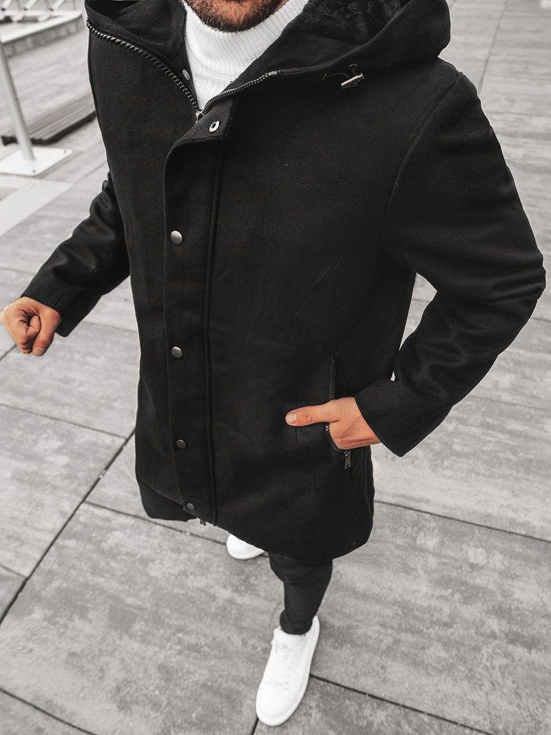 Пальто чоловіче чорне OZONEE N/5921