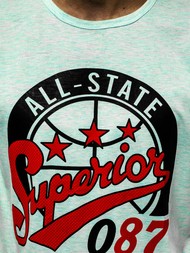 T-Shirt męski miętowy OZONEE JS/KS2043Z