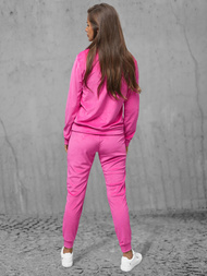 Komplet dresowy damski welurowy ciemno-różowy OZONEE O/8C1173/19Z