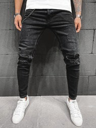 Spodnie jeansowe męskie czarne OZONEE O/B5948