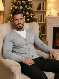 Sweter męski rozpinany szary OZONEE NB/MM6006/2Z