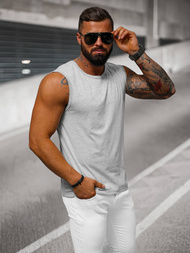 Koszulka bez rękawów męska szara OZONEE JS/99001Z