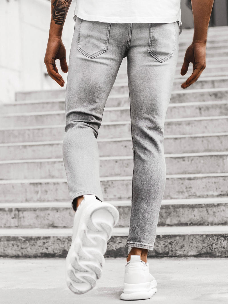 Spodnie jeansowe męskie szare OZONEE DP/587