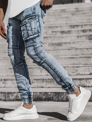 Spodnie męskie jeans niebieskie OZONEE T/6637