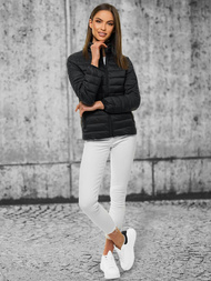 Kurtka przejściowa damska pikowana czarna OZONEE JS/M20311/392