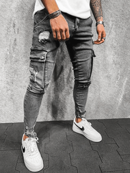 Spodnie jeansowe męskie grafitowe OZONEE O/B6006