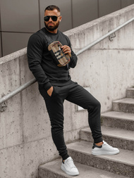 Komplet dresowy męski czarny OZONEE JS/68C10380/3Z