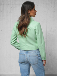 Жіноча шкіряна куртка м'ятна OZONEE O/G117