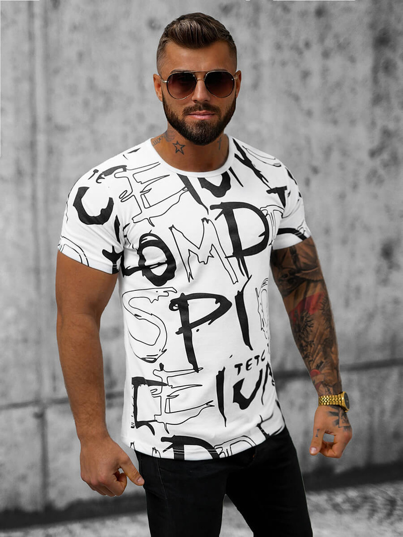 Футболка чоловіча Бiлий OZONEE JS/KS1972Z