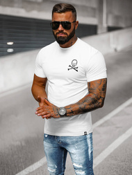 T-shirt męski slim fit biały OZONEE NB/MT3066