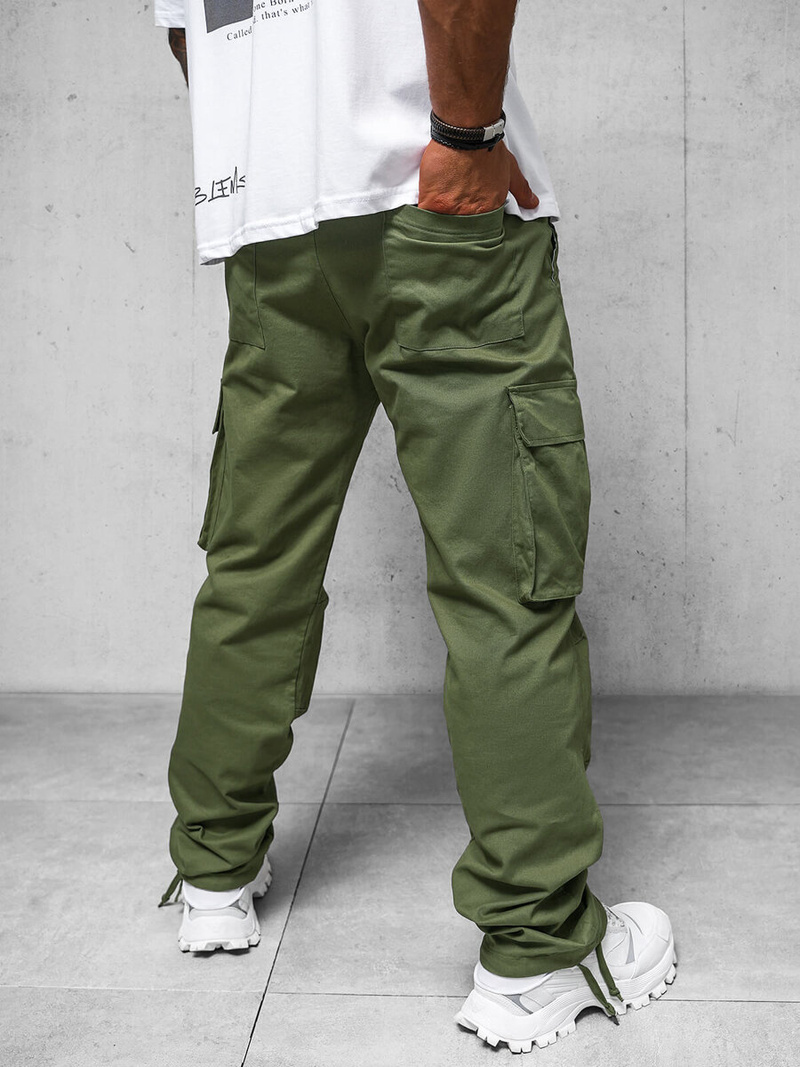 Spodnie męskie cargo wide leg khaki OZONEE O/G3179Z