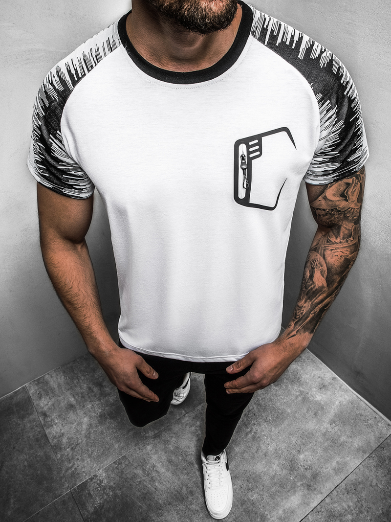 T-Shirt męski biały OZONEE JS/KS2072Z