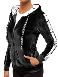 Bluza rozpinana damska czarna OZONEE O/82270