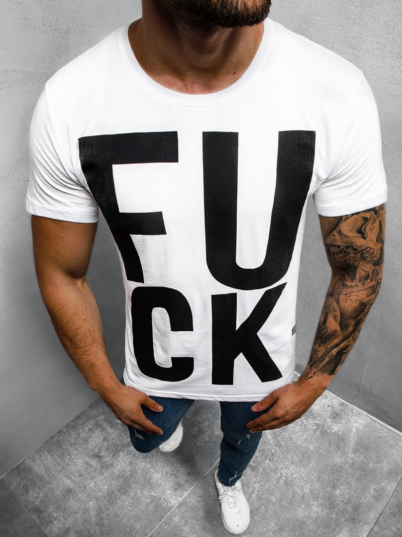 T-Shirt męski biały OZONEE O/1267Z