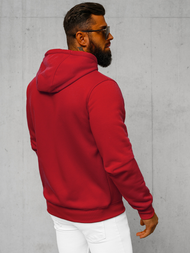 Bluza męska z kapturem rozpinana ciemno-czerwona OZONEE JS/2008Z