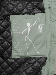 Kurtka zimowa damska długa pikowana miętowa OZONEE O/W377